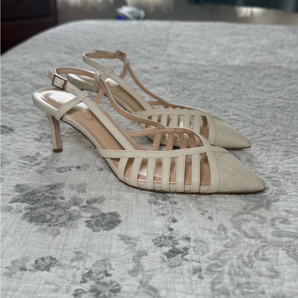 Jessica Simpson Cream Strappy Heels NWT size 9